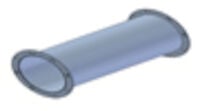 Tubo flangeado Ø150mm, com 0,5m de comprimento