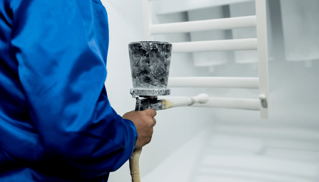 Powder coating spray