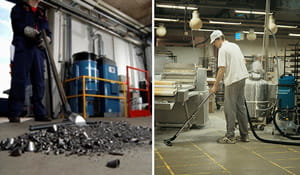 A limpeza por aspiração pode ser feita de duas maneiras. Centrais de aspiração; Equipamentos de aspiração portáteis. |Saiba mais | Nederman