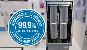 Os filtros cartuchos asseguram que o ar exaurido atenda limites estabelecidos por órgãos ambientais. | Saiba mais | Nederman