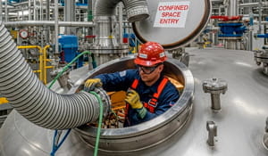 O insuflador de ar industrial é uma ferramenta central para atender essas exigências. Ele deve ser utilizado antes, durante e após a entrada de equipes. | Saiba mais | Nederman