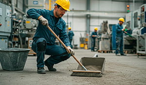 Utiliza métodos manuais ou equipamentos básicos, como aspiradores domésticos, que não são capazes de lidar com grandes volumes ou materiais pesados.  | Saiba mais | Nederman