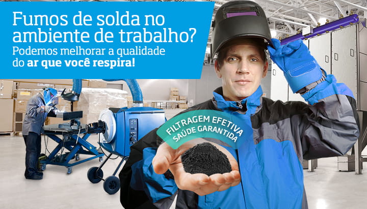 Filtragem de fumos de solda