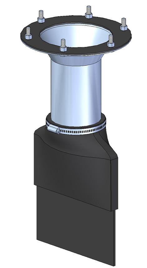 Discharge valve Linatex d100 set with reducer for flange