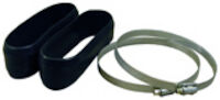 Hose clip with rubber sleeve, pair Ø200
