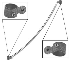 Stay-tube for legs L>2200 mm
