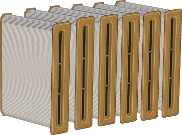 Cartouche filtrante, 12 m² / 130 ft², PW-PTFE-95-12-6, (6 unités)
Membrane PTFE, laminée en fil de polyester. Pour particules fines à moyennes. 
Efficacité 99,9% à 0,5 μm.