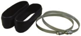 Hose clip with rubber sleeve, pair Ø125