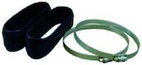 Hose clip with rubber sleeve, pair Ø150