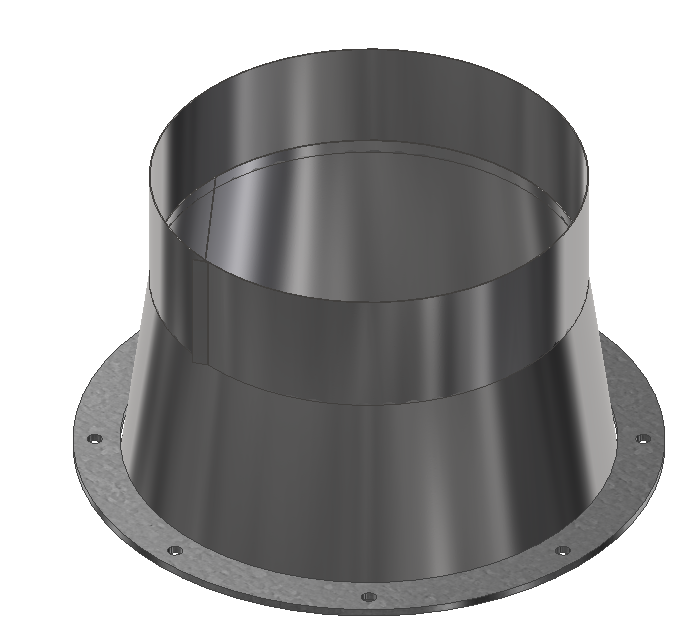 Peça de entrada em galv. para ventilador ø250 / 200 spiro