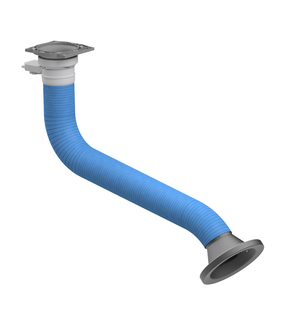 Extraction arm Telescopic with metal hood and damper